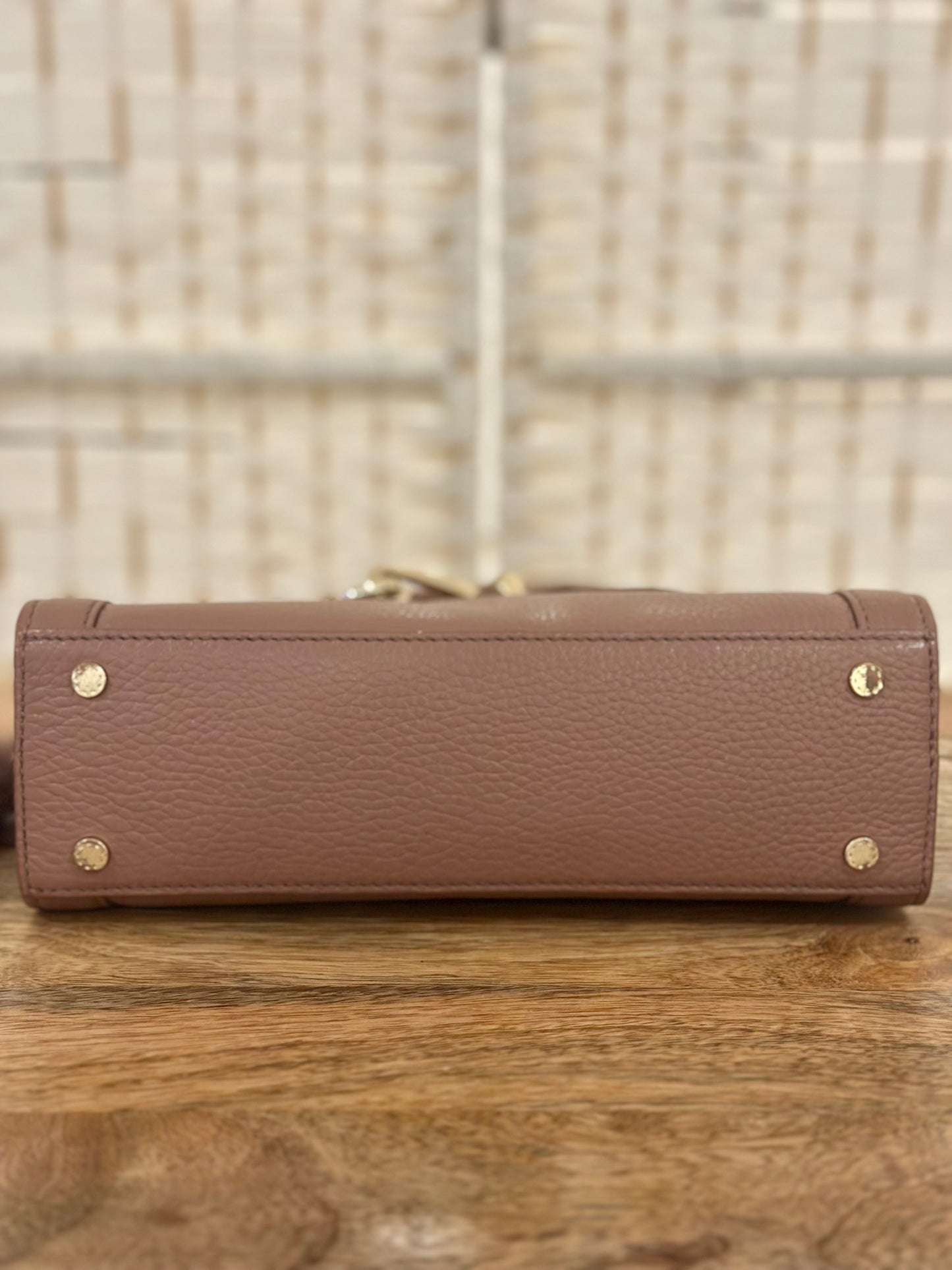 AIGNER- Light Burgundy Leather Cavallina Tote- HB0052