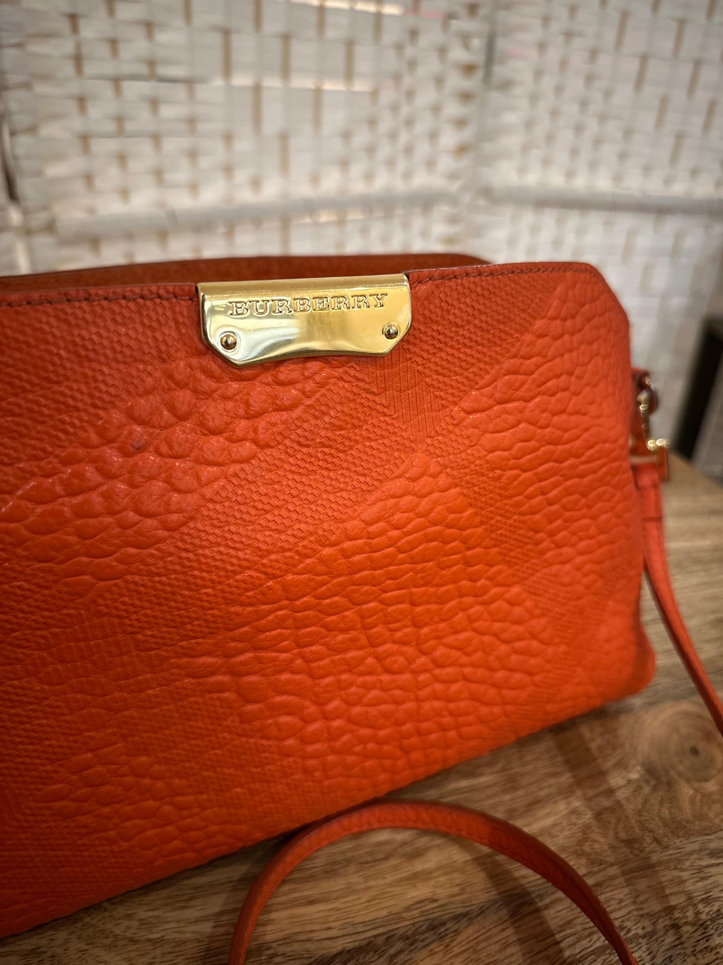 Burberry- shoulder bag orange leather- HB0058