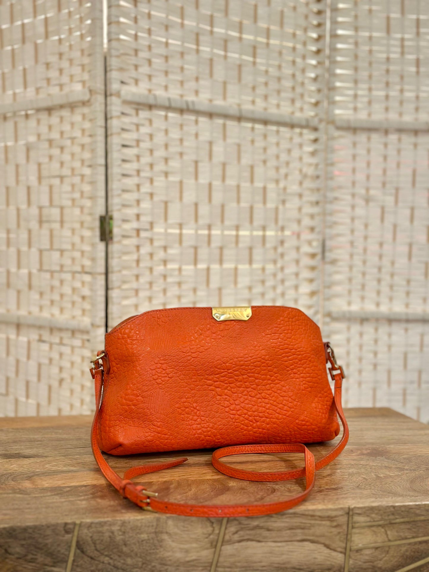 Burberry- shoulder bag orange leather- HB0058