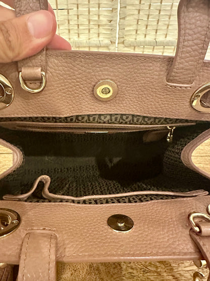 AIGNER- Light Burgundy Leather Cavallina Tote- HB0052
