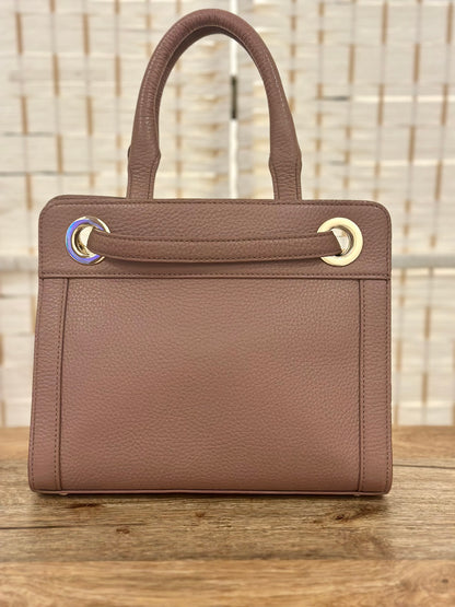 AIGNER- Light Burgundy Leather Cavallina Tote- HB0052
